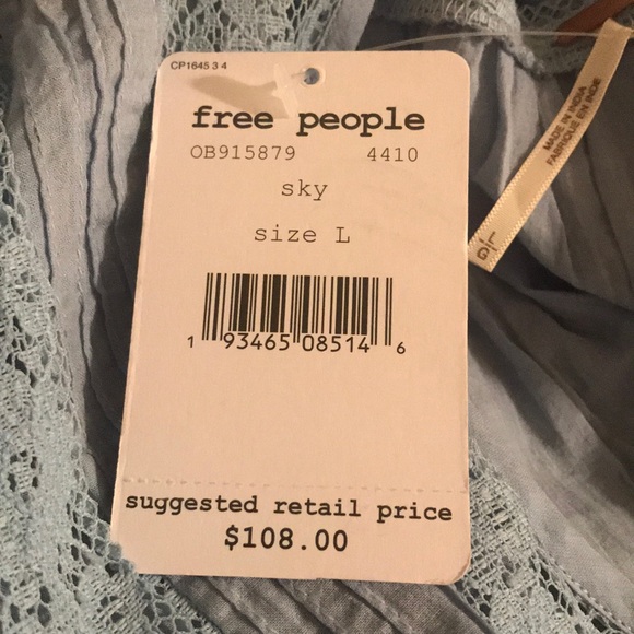New Free People Favorite Romance Tunic Color Sky - Picture 7 of 7